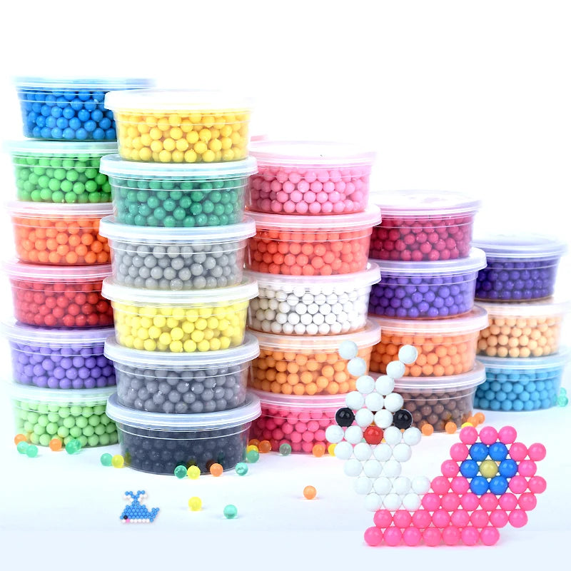 600Pcs Plastic Box Packag 30 Colors 5mm Perlen Water Beads Spray Magic Beads Educational Puzzles Pegboard for Children Toy