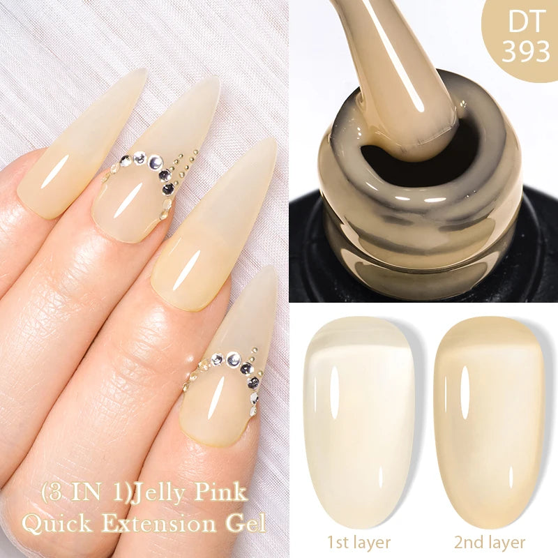 8ml Milky White Quick Extension Nail Gel Polish Soak Off UV/LED Long Lasting Building Nail Art Gel Varnish for Nails Manicure