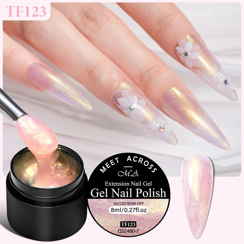 8ml Milky White Quick Extension Nail Gel Polish Soak Off UV/LED Long Lasting Building Nail Art Gel Varnish for Nails Manicure