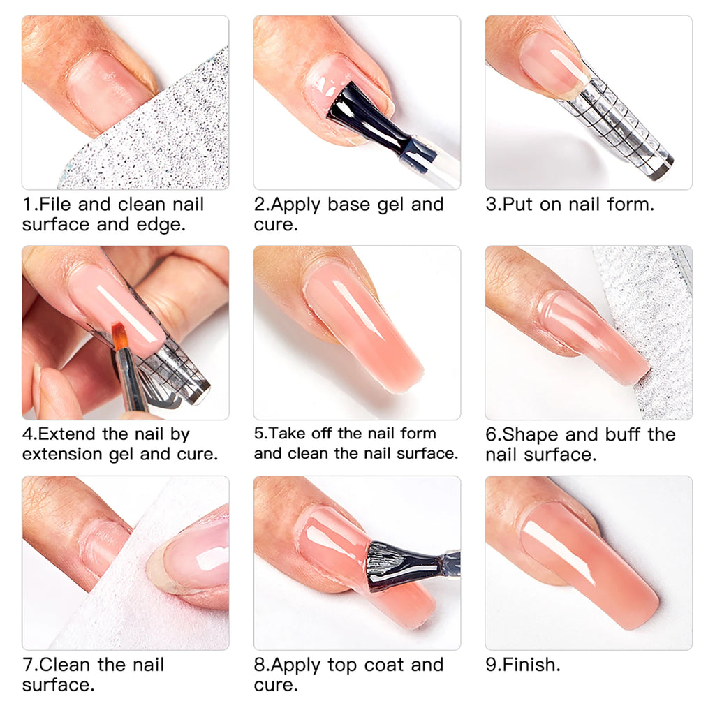 8ml Milky White Quick Extension Nail Gel Polish Soak Off UV/LED Long Lasting Building Nail Art Gel Varnish for Nails Manicure