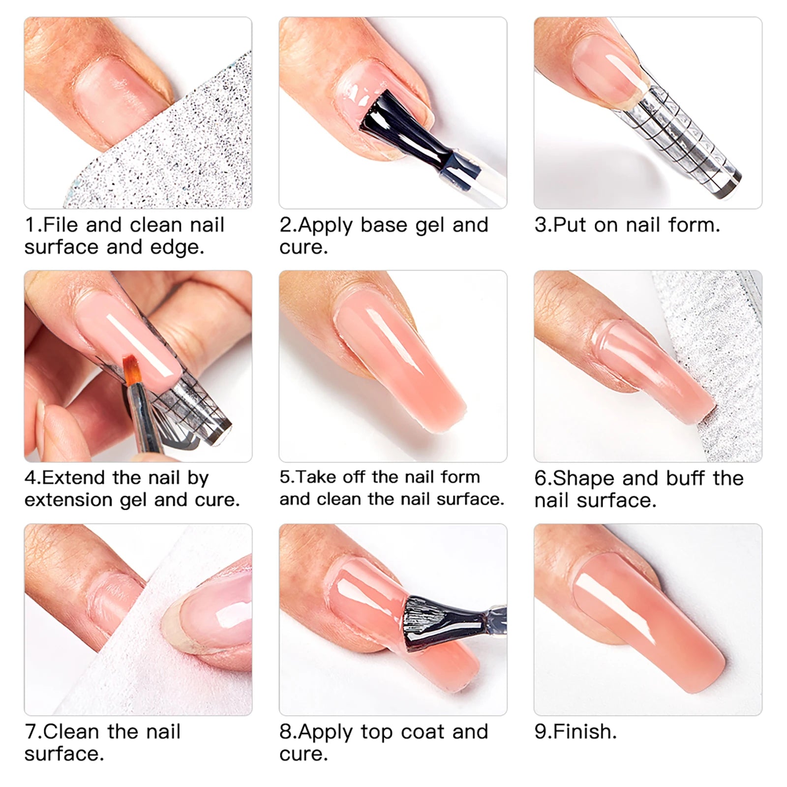 8ml Milky White Quick Extension Nail Gel Polish Soak Off UV/LED Long Lasting Building Nail Art Gel Varnish for Nails Manicure