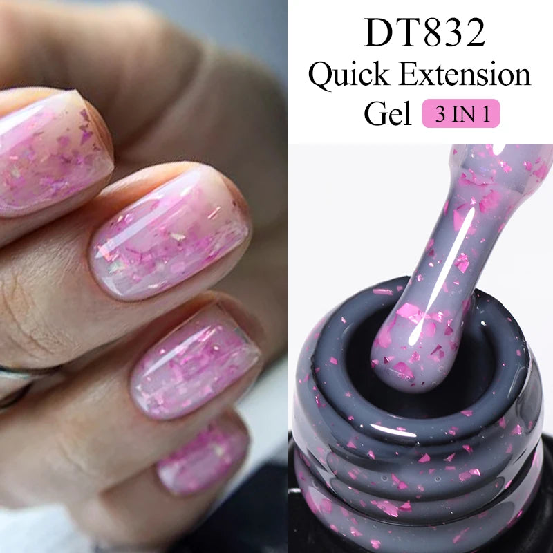 8ml Milky White Quick Extension Nail Gel Polish Soak Off UV/LED Long Lasting Building Nail Art Gel Varnish for Nails Manicure
