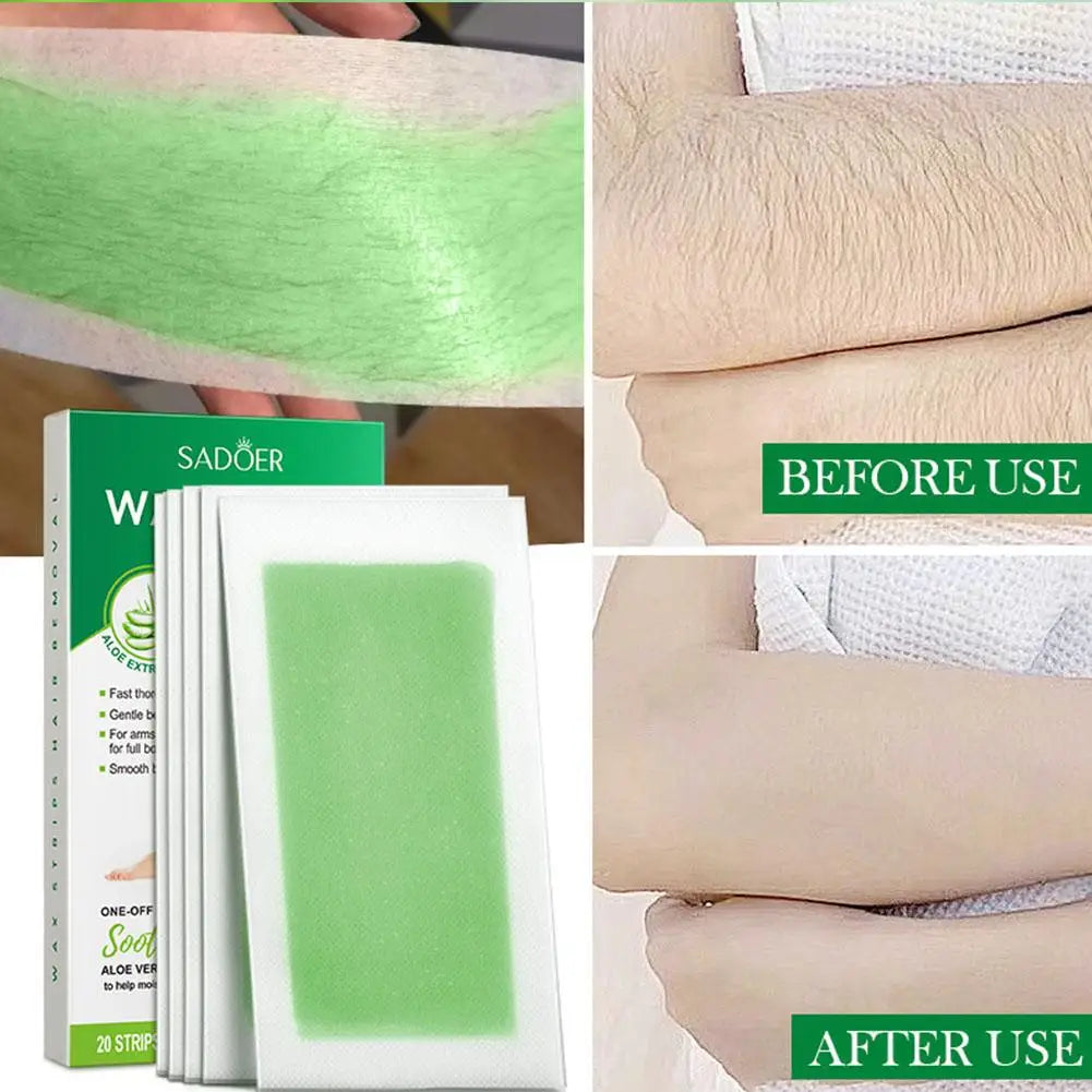 Professional Hair Removal Wax Strips for Summer Depilation Double Sided Cold Wax Paper for Leg Body Face Useful ﻿