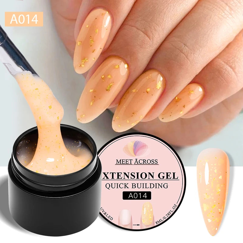 8ml Milky White Quick Extension Nail Gel Polish Soak Off UV/LED Long Lasting Building Nail Art Gel Varnish for Nails Manicure