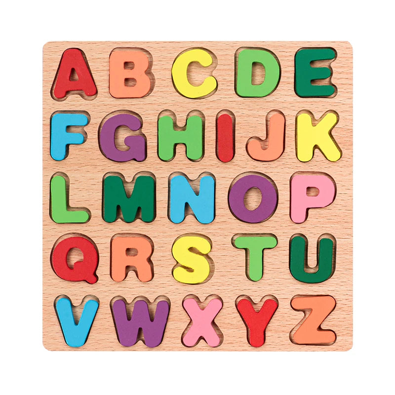 Wooden Educational Abc Puzzle Upper Case and Lower Case Letters for Birthday Gifts Boys Girls Family Game Children Preschoolers