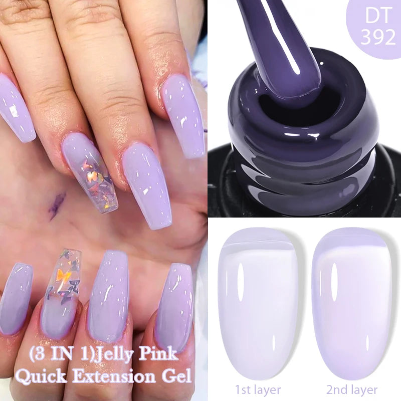 8ml Milky White Quick Extension Nail Gel Polish Soak Off UV/LED Long Lasting Building Nail Art Gel Varnish for Nails Manicure