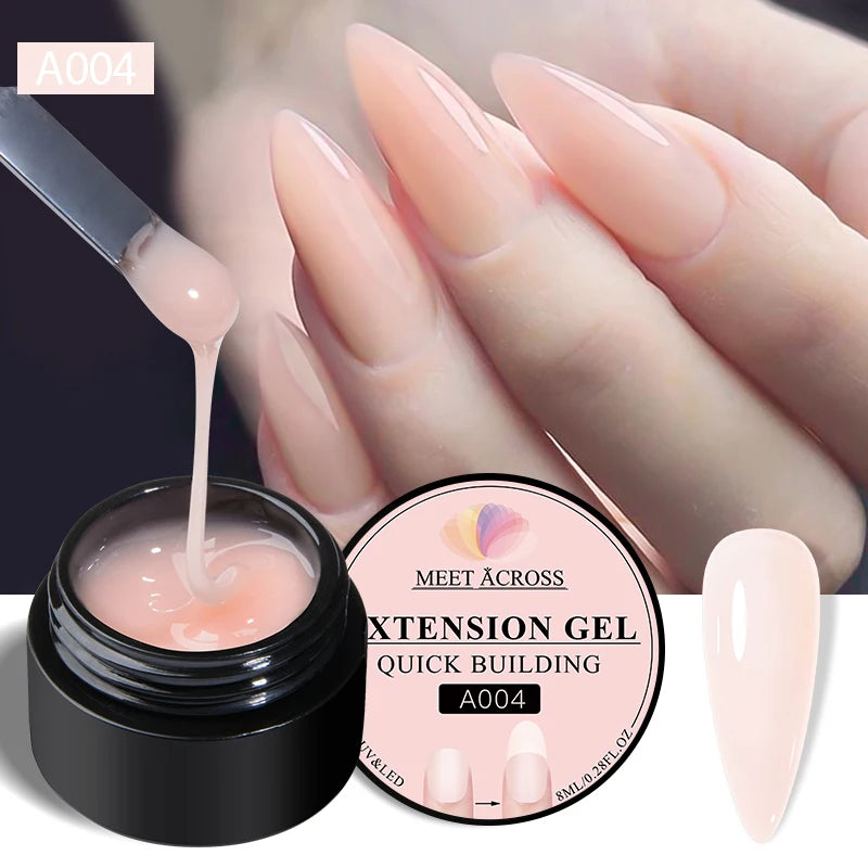 8ml Milky White Quick Extension Nail Gel Polish Soak Off UV/LED Long Lasting Building Nail Art Gel Varnish for Nails Manicure