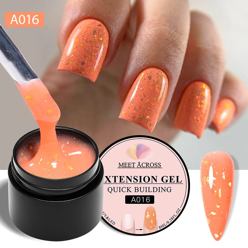 8ml Milky White Quick Extension Nail Gel Polish Soak Off UV/LED Long Lasting Building Nail Art Gel Varnish for Nails Manicure