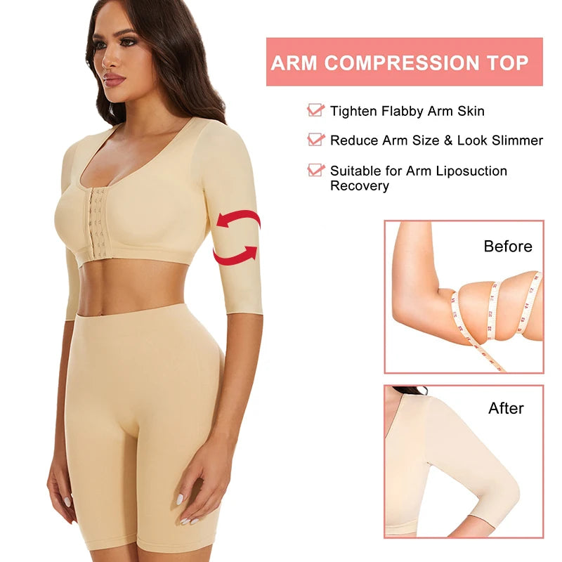 Shaper Tops for Women Flabby Arms Compression Post Surgery Front Closure Bra Cropped Tank Top Shapewear Back Support Body Shaper