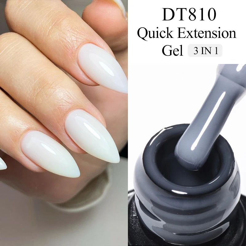 8ml Milky White Quick Extension Nail Gel Polish Soak Off UV/LED Long Lasting Building Nail Art Gel Varnish for Nails Manicure