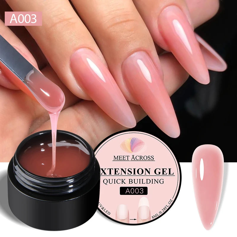 8ml Milky White Quick Extension Nail Gel Polish Soak Off UV/LED Long Lasting Building Nail Art Gel Varnish for Nails Manicure