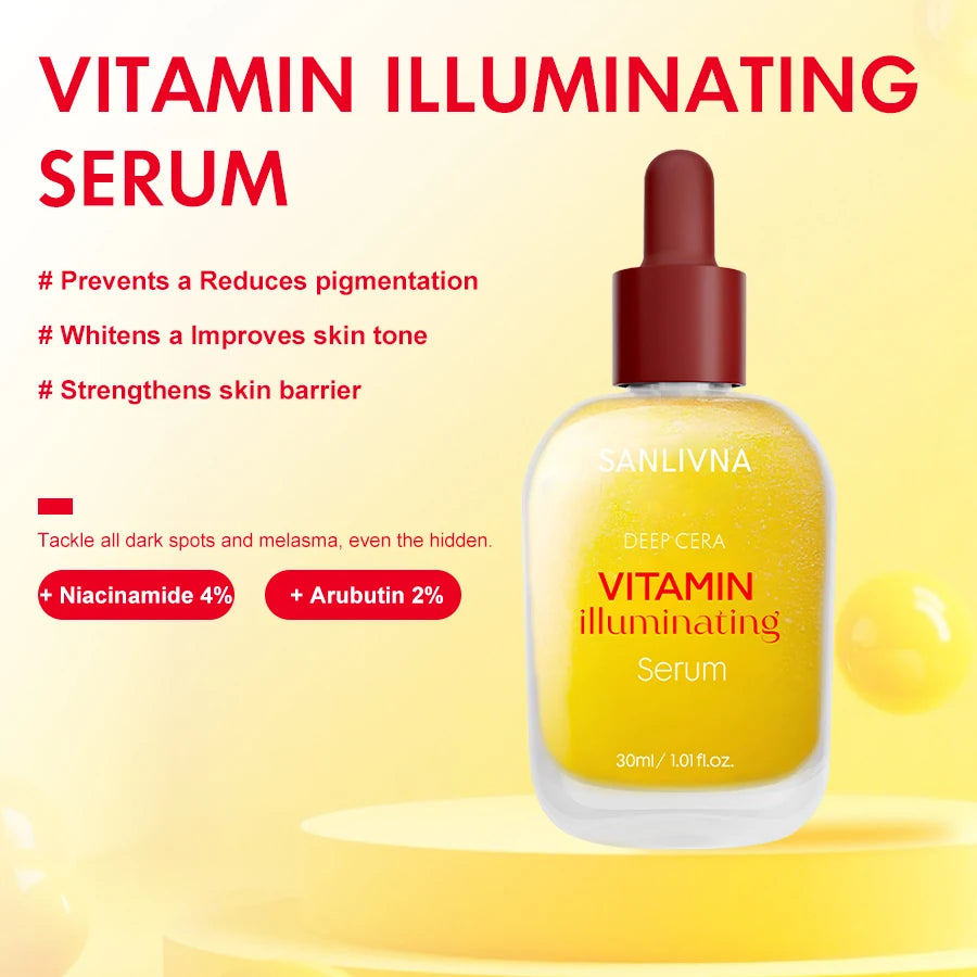 Vitamin C Niacinamide Serum Facial Care Brightens Skin Tone Bakuchiol Pore Improvement And Cleansing Rich Formula