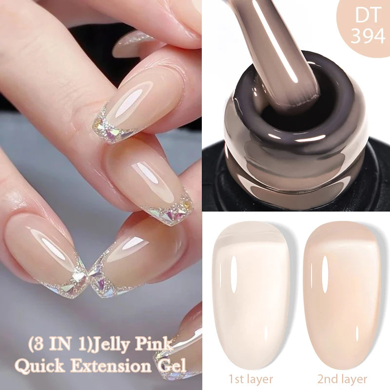 8ml Milky White Quick Extension Nail Gel Polish Soak Off UV/LED Long Lasting Building Nail Art Gel Varnish for Nails Manicure