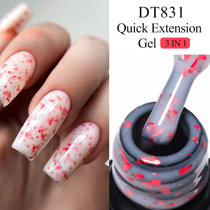 8ml Milky White Quick Extension Nail Gel Polish Soak Off UV/LED Long Lasting Building Nail Art Gel Varnish for Nails Manicure