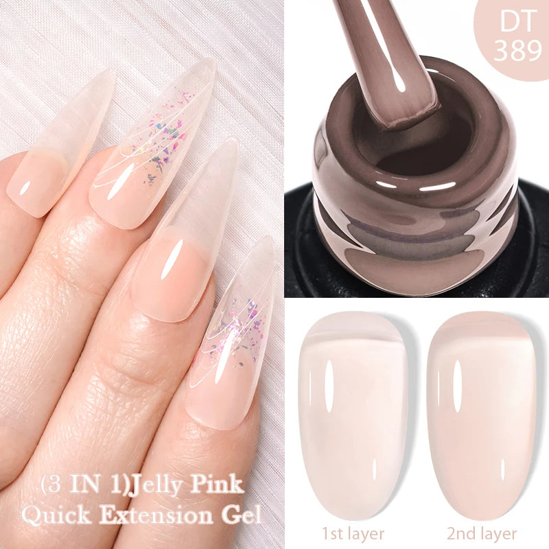 8ml Milky White Quick Extension Nail Gel Polish Soak Off UV/LED Long Lasting Building Nail Art Gel Varnish for Nails Manicure