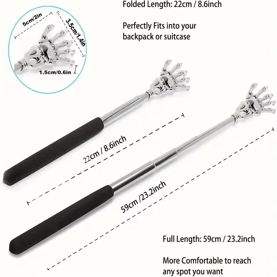 Portable Stainless Steel Telescopic Back Scratcher Extendable Scratcher Back Massager Tool For Blood Circulation Relax Health