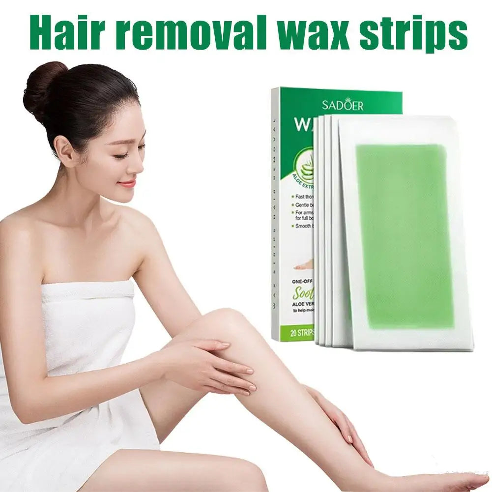 Professional Hair Removal Wax Strips for Summer Depilation Double Sided Cold Wax Paper for Leg Body Face Useful ﻿
