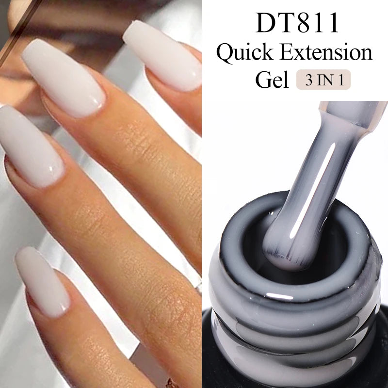 8ml Milky White Quick Extension Nail Gel Polish Soak Off UV/LED Long Lasting Building Nail Art Gel Varnish for Nails Manicure
