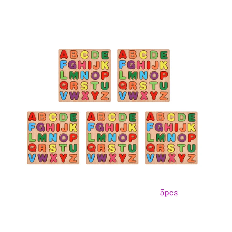 Wooden Educational Abc Puzzle Upper Case and Lower Case Letters for Birthday Gifts Boys Girls Family Game Children Preschoolers