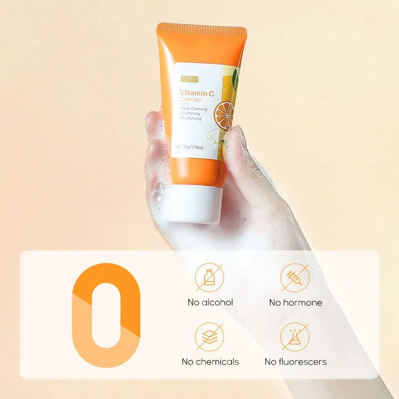 Vitamin C Facial Cleanser Skin Deep Cleansing Moisturizing Blackhead Removal Skincare Face Wash Foam Face Cleanser Skin Care