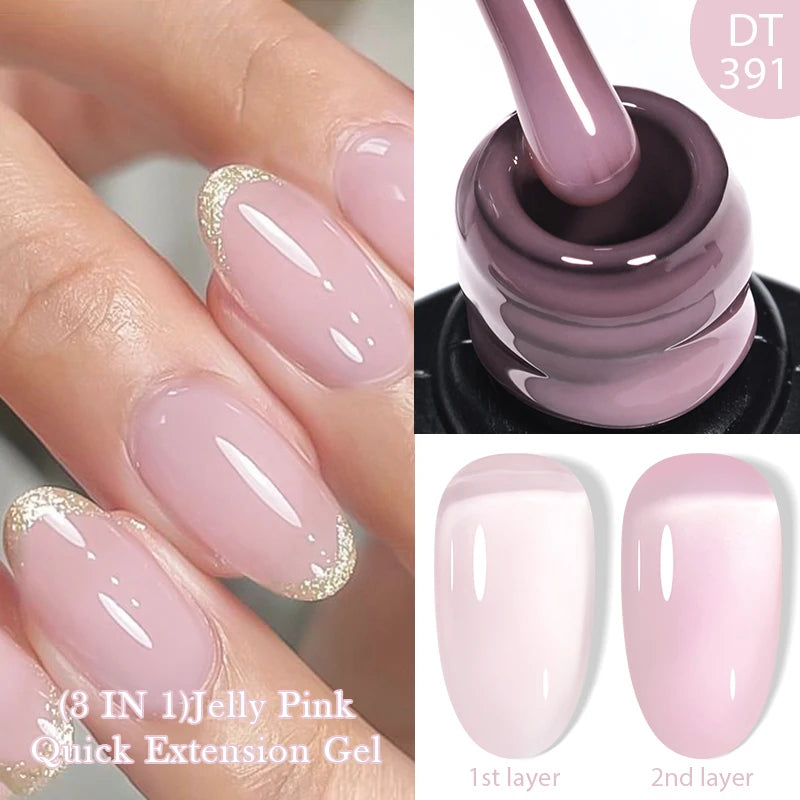 8ml Milky White Quick Extension Nail Gel Polish Soak Off UV/LED Long Lasting Building Nail Art Gel Varnish for Nails Manicure