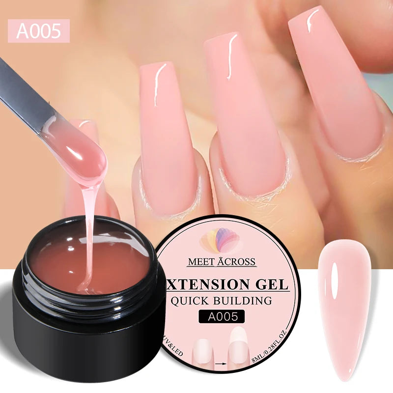 8ml Milky White Quick Extension Nail Gel Polish Soak Off UV/LED Long Lasting Building Nail Art Gel Varnish for Nails Manicure
