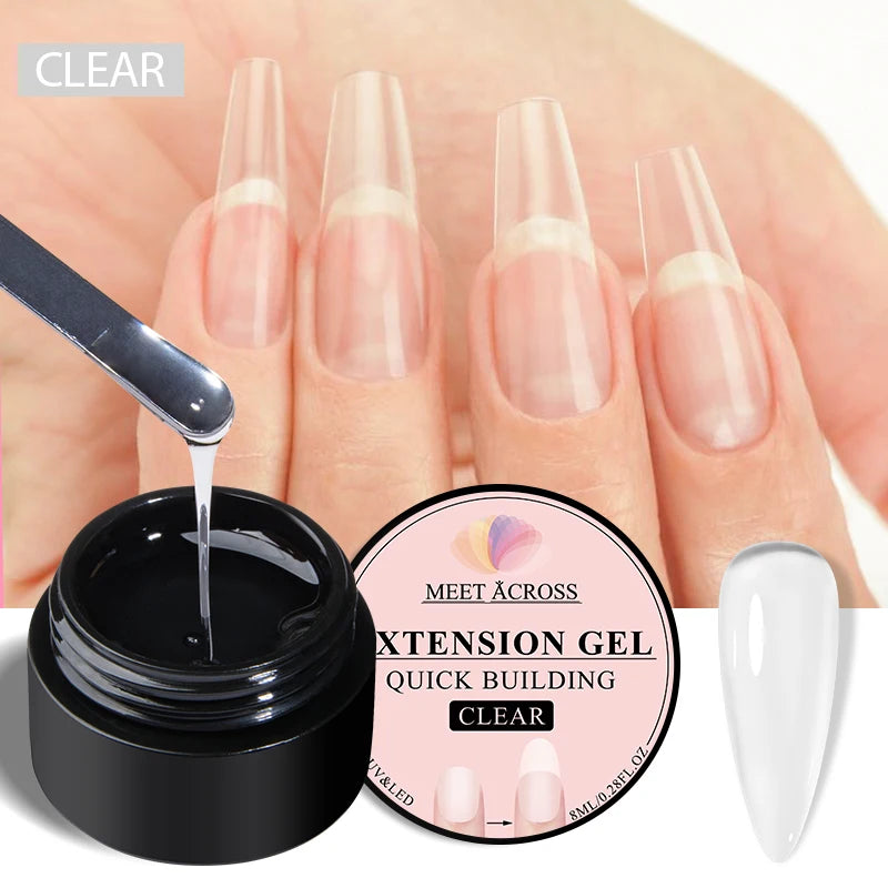 8ml Milky White Quick Extension Nail Gel Polish Soak Off UV/LED Long Lasting Building Nail Art Gel Varnish for Nails Manicure