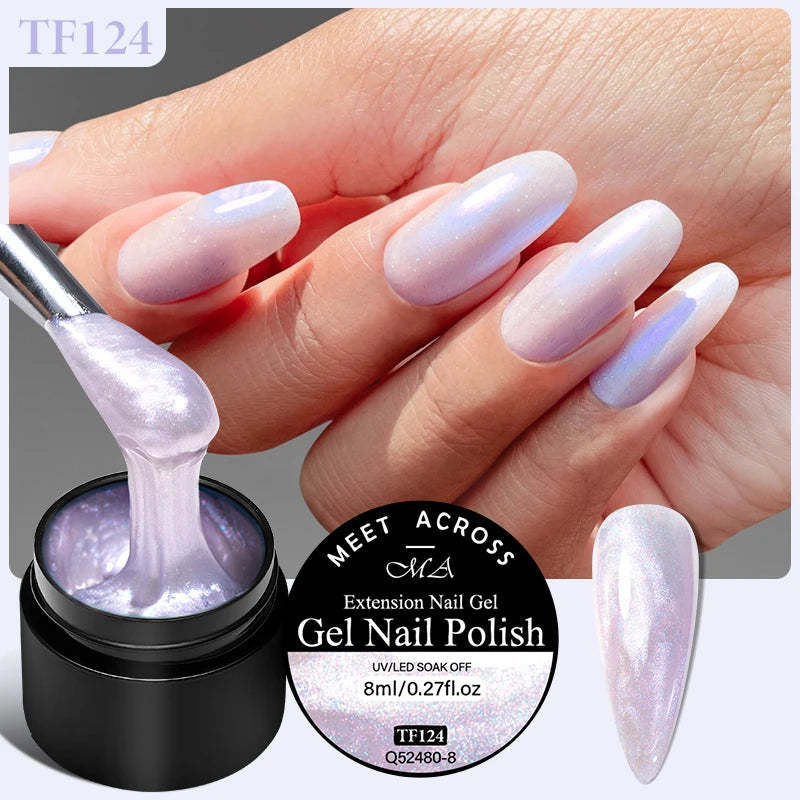 8ml Milky White Quick Extension Nail Gel Polish Soak Off UV/LED Long Lasting Building Nail Art Gel Varnish for Nails Manicure
