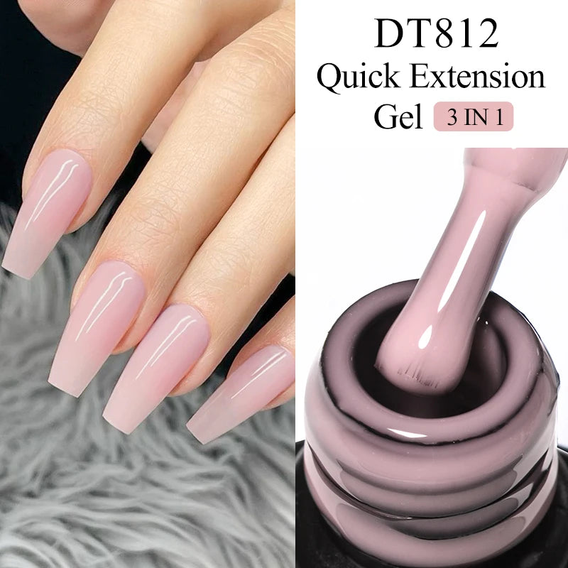 8ml Milky White Quick Extension Nail Gel Polish Soak Off UV/LED Long Lasting Building Nail Art Gel Varnish for Nails Manicure