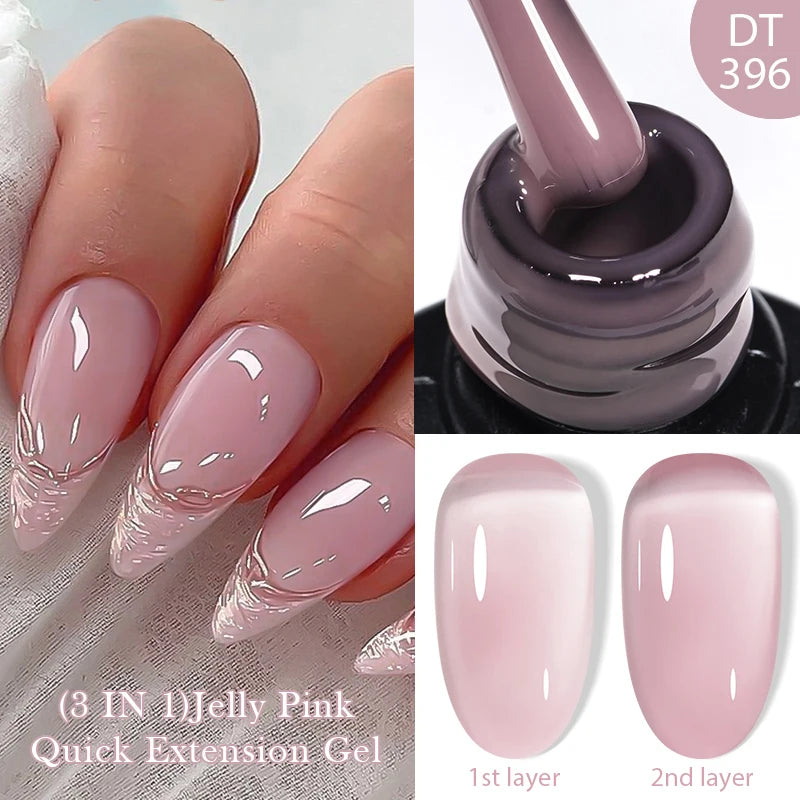 8ml Milky White Quick Extension Nail Gel Polish Soak Off UV/LED Long Lasting Building Nail Art Gel Varnish for Nails Manicure