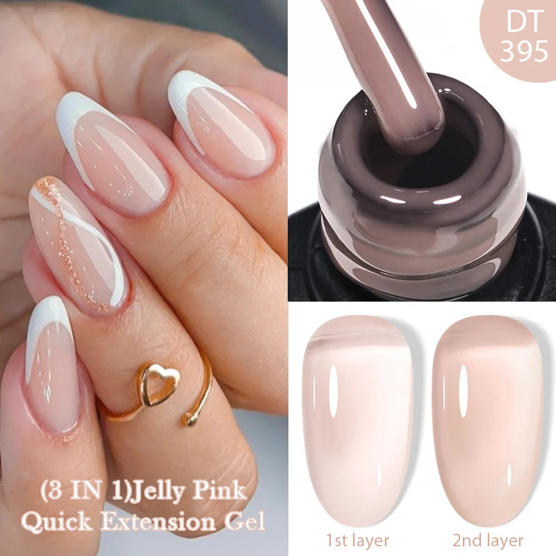 8ml Milky White Quick Extension Nail Gel Polish Soak Off UV/LED Long Lasting Building Nail Art Gel Varnish for Nails Manicure