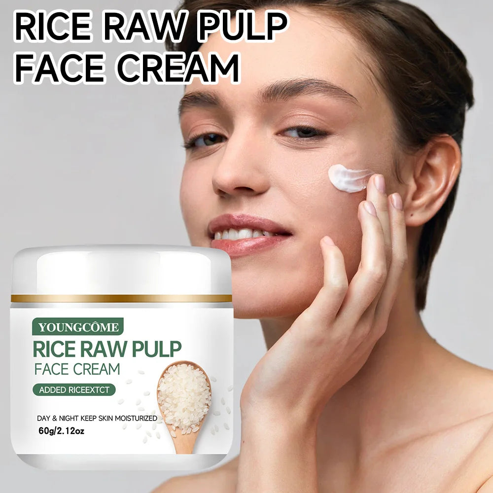 Rice Raw Pulp Face Cream Moisturiser Facial Anti Aging Whitening Skin Care Repair Fade Fine Lines Wrinkle Remover Face Cream