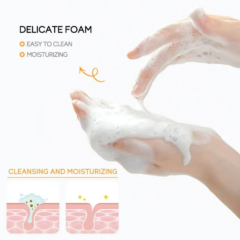 Vitamin C Facial Cleanser Skin Deep Cleansing Moisturizing Blackhead Removal Skincare Face Wash Foam Face Cleanser Skin Care