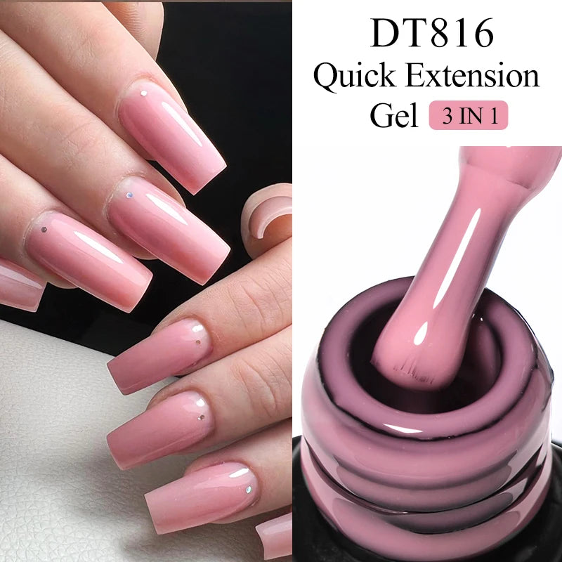 8ml Milky White Quick Extension Nail Gel Polish Soak Off UV/LED Long Lasting Building Nail Art Gel Varnish for Nails Manicure