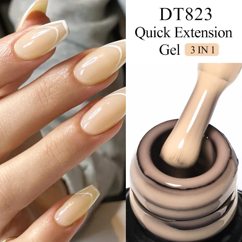 8ml Milky White Quick Extension Nail Gel Polish Soak Off UV/LED Long Lasting Building Nail Art Gel Varnish for Nails Manicure