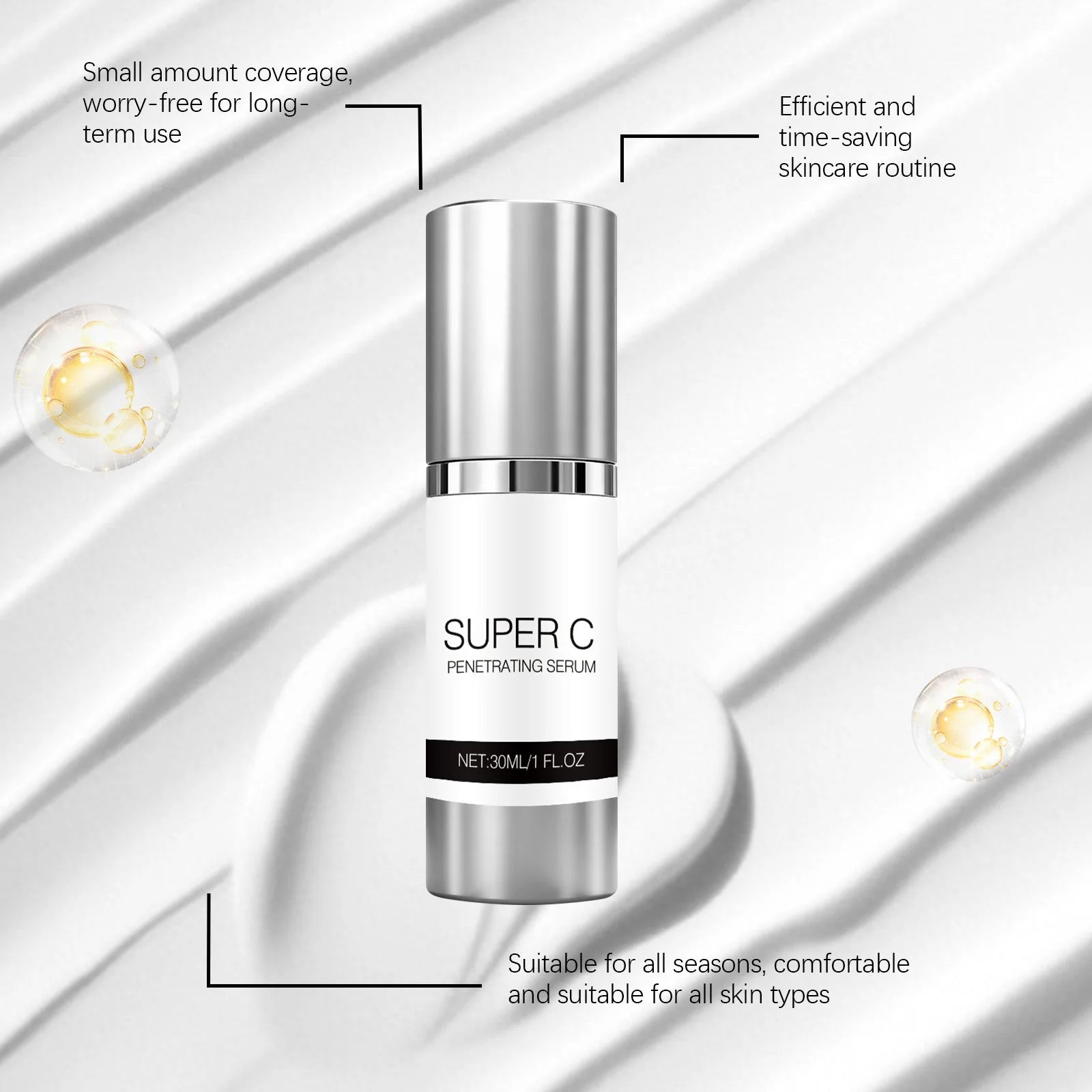 Vitamin C Facial Serum Mild Moisturize Deep Penetrating Improve Fine Line Relief Rough Strengthen Skin Barrier Skincare Essence