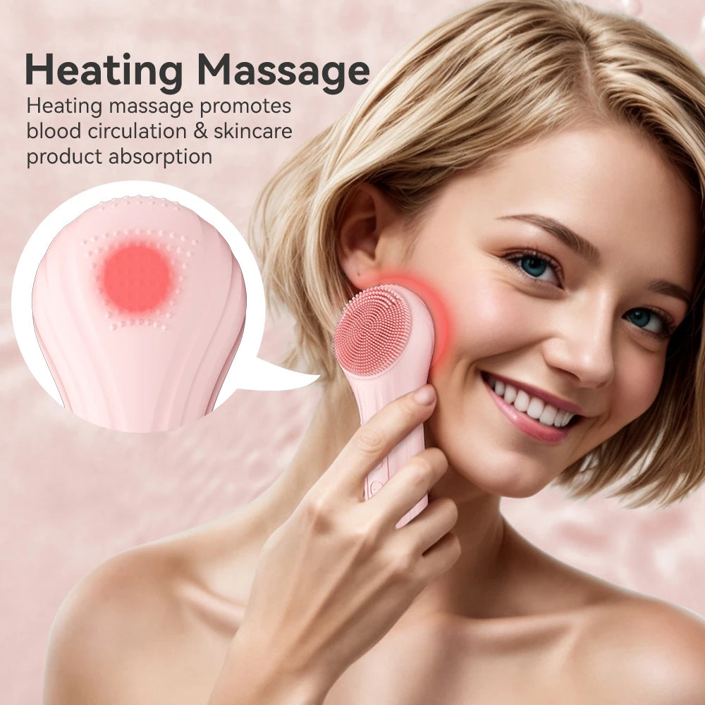 Sonic Waterproof Facial Cleansing Brush Rechargeable Scrubber Exfoliating Vibrating Deep Clean Face Cleaner Skin Care Tool