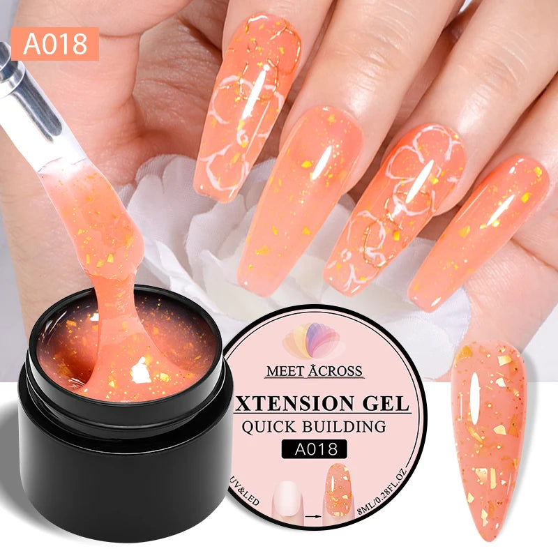 8ml Milky White Quick Extension Nail Gel Polish Soak Off UV/LED Long Lasting Building Nail Art Gel Varnish for Nails Manicure