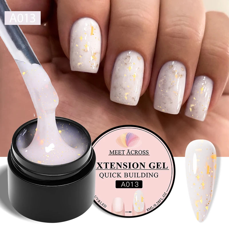 8ml Milky White Quick Extension Nail Gel Polish Soak Off UV/LED Long Lasting Building Nail Art Gel Varnish for Nails Manicure