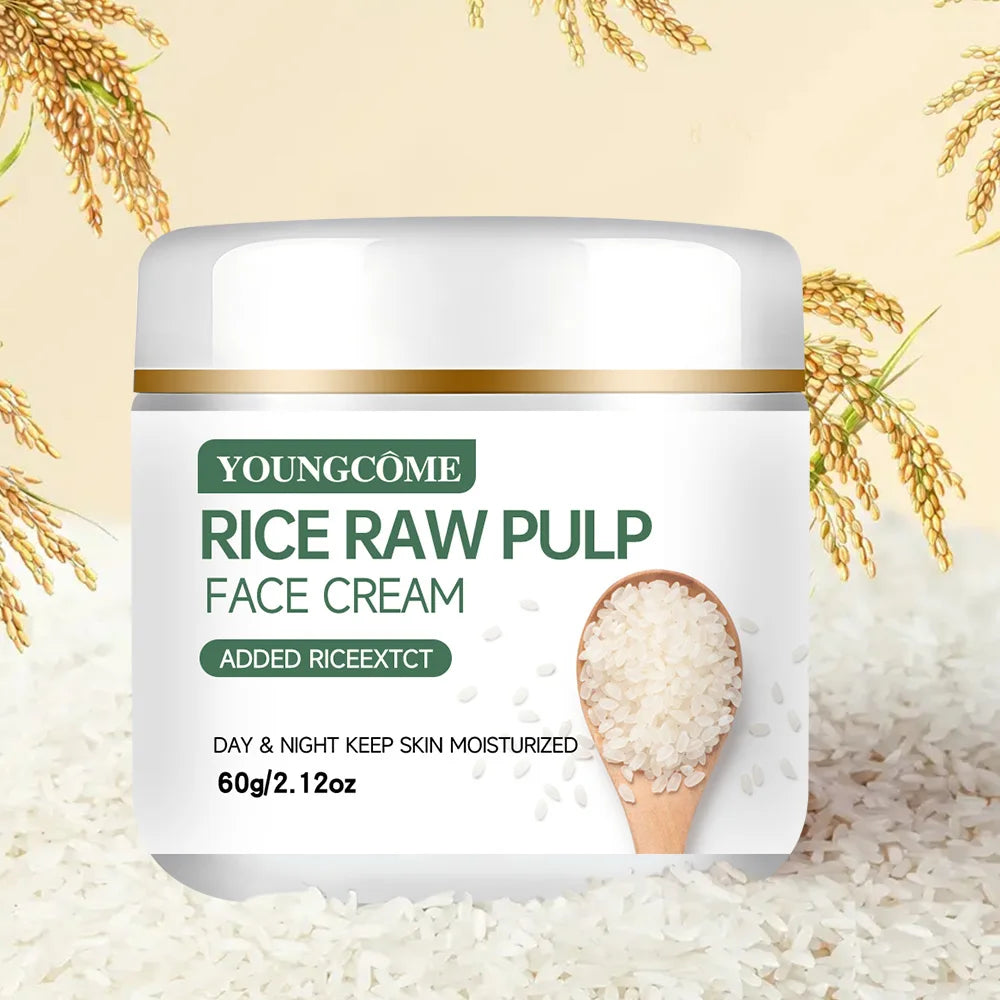 Rice Raw Pulp Face Cream Moisturiser Facial Anti Aging Whitening Skin Care Repair Fade Fine Lines Wrinkle Remover Face Cream