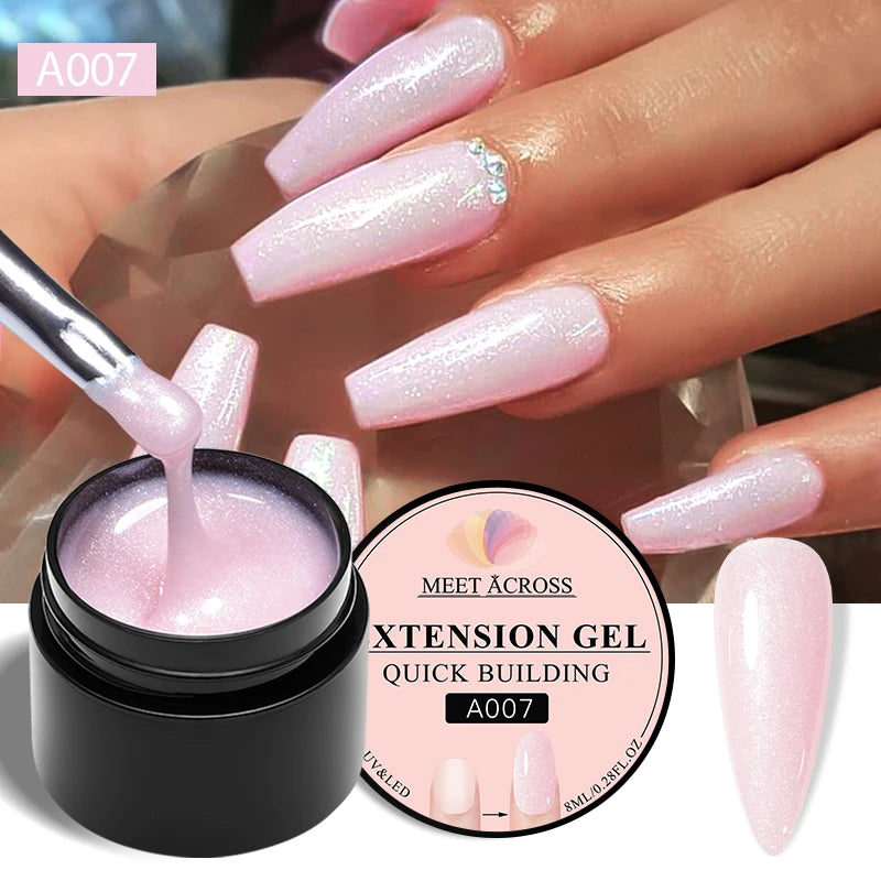 8ml Milky White Quick Extension Nail Gel Polish Soak Off UV/LED Long Lasting Building Nail Art Gel Varnish for Nails Manicure