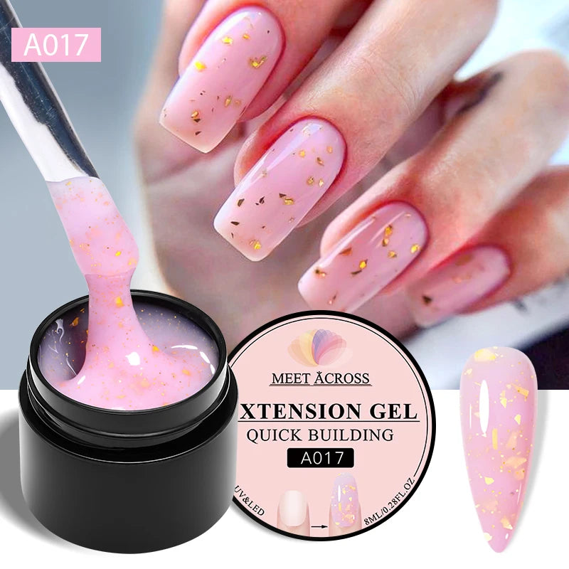 8ml Milky White Quick Extension Nail Gel Polish Soak Off UV/LED Long Lasting Building Nail Art Gel Varnish for Nails Manicure