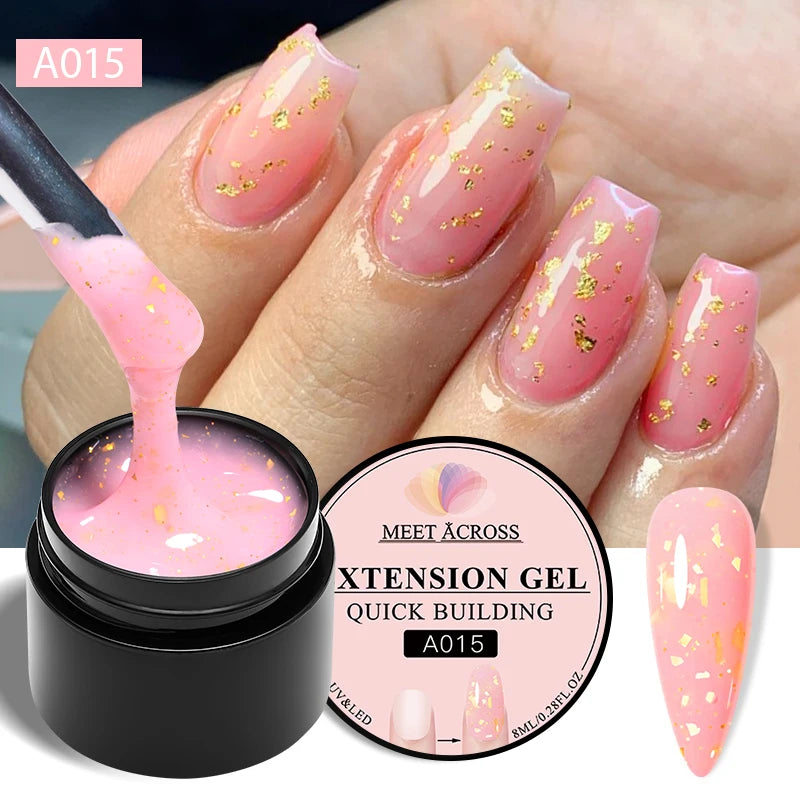 8ml Milky White Quick Extension Nail Gel Polish Soak Off UV/LED Long Lasting Building Nail Art Gel Varnish for Nails Manicure
