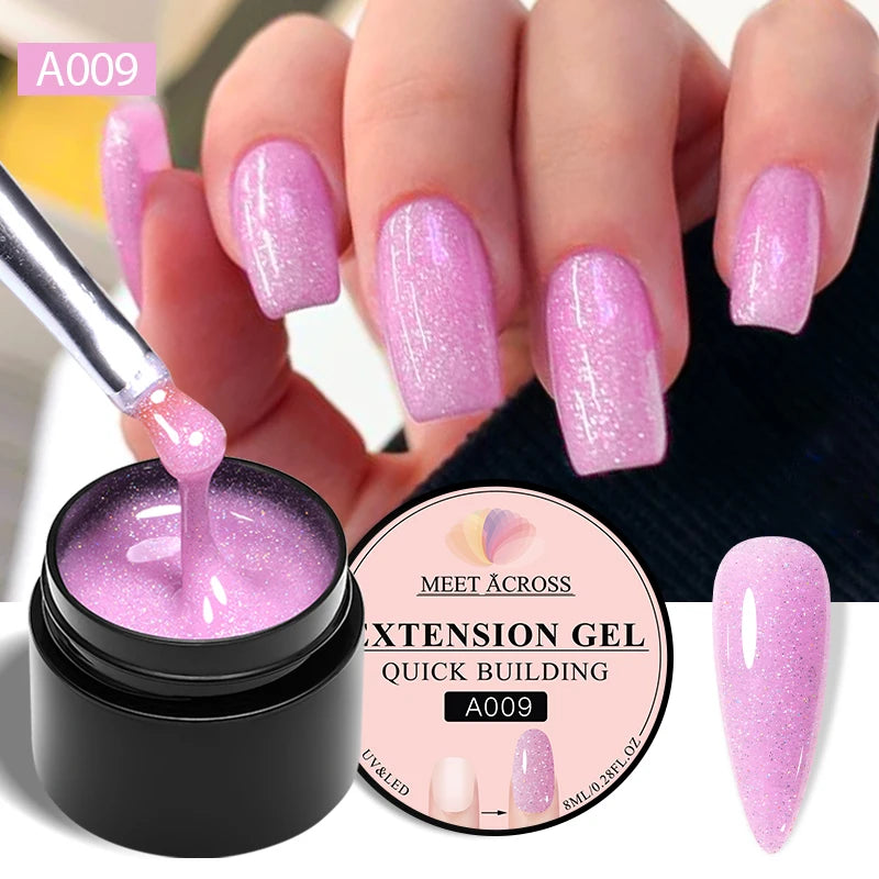 8ml Milky White Quick Extension Nail Gel Polish Soak Off UV/LED Long Lasting Building Nail Art Gel Varnish for Nails Manicure