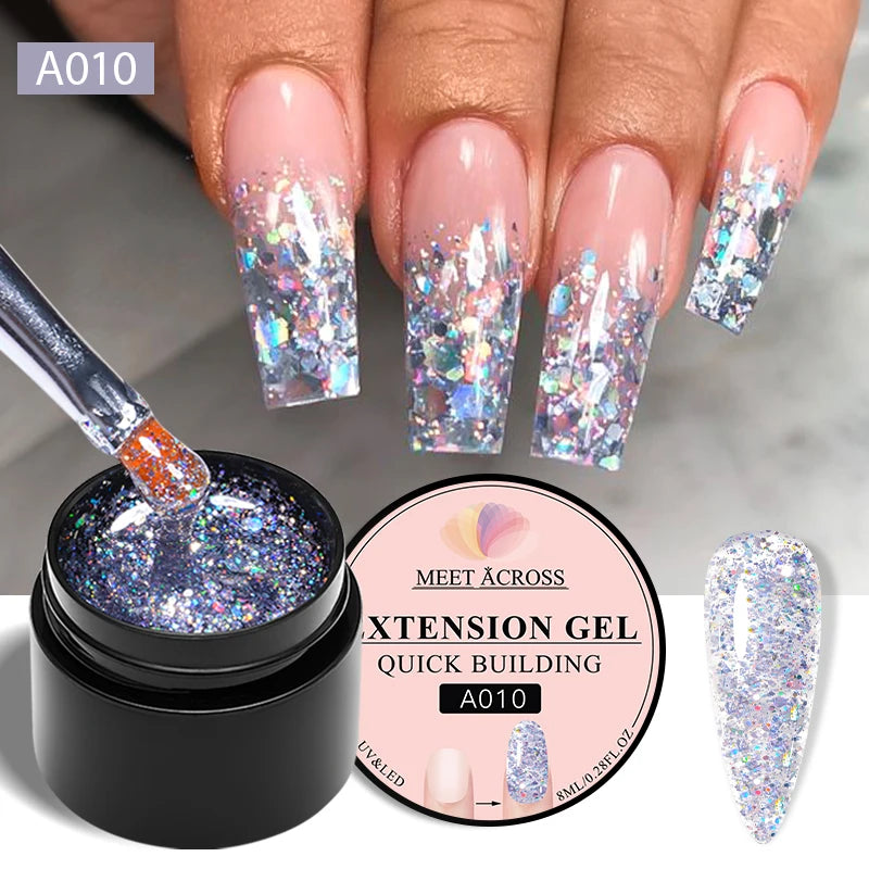 8ml Milky White Quick Extension Nail Gel Polish Soak Off UV/LED Long Lasting Building Nail Art Gel Varnish for Nails Manicure