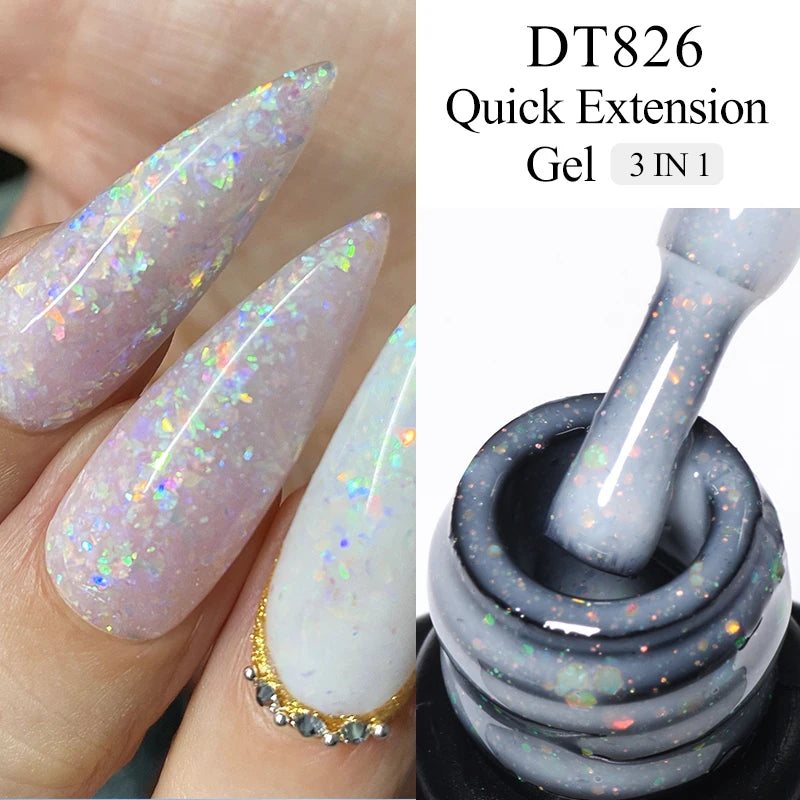 8ml Milky White Quick Extension Nail Gel Polish Soak Off UV/LED Long Lasting Building Nail Art Gel Varnish for Nails Manicure
