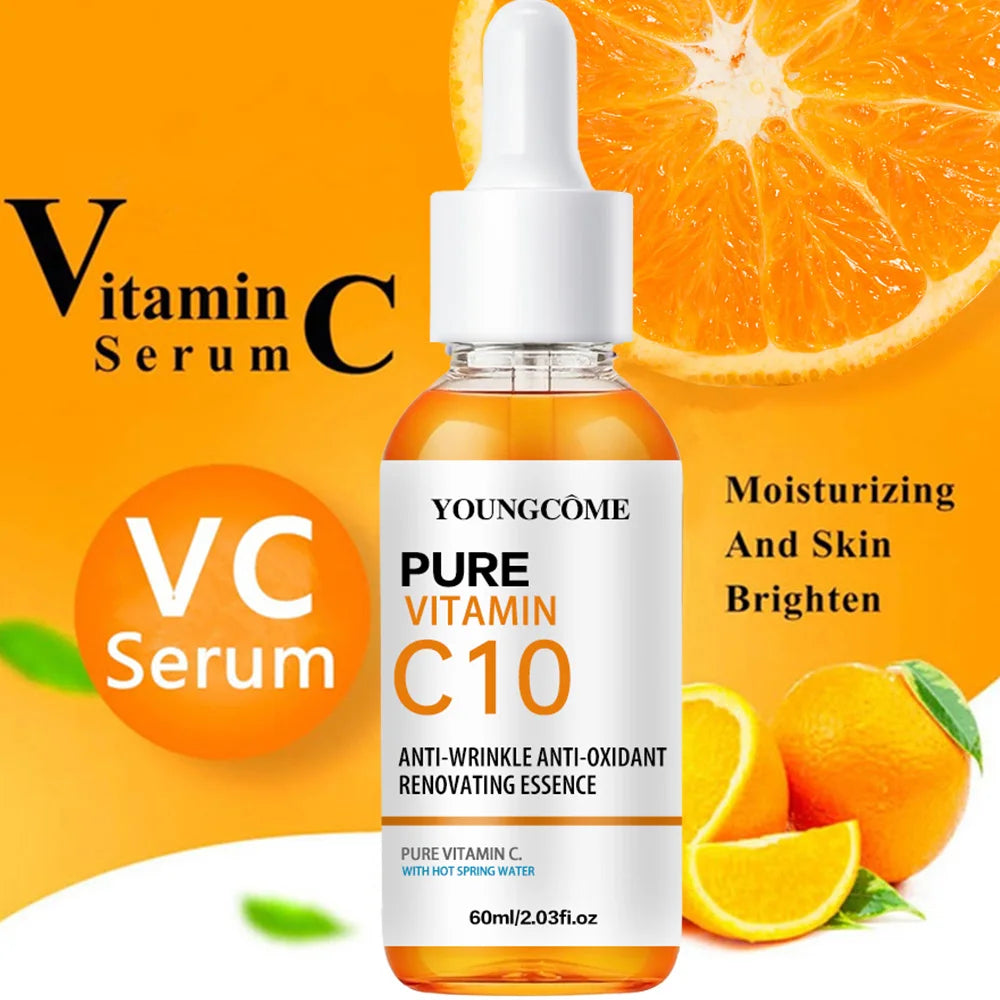Vitamin C Facial Essence Hyaluronic Acid Dark Skin Brighten Serum Fade Fine Lines Moisturizing Repair Dull Serum Face Skin Care