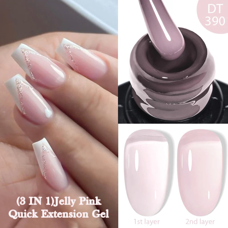 8ml Milky White Quick Extension Nail Gel Polish Soak Off UV/LED Long Lasting Building Nail Art Gel Varnish for Nails Manicure