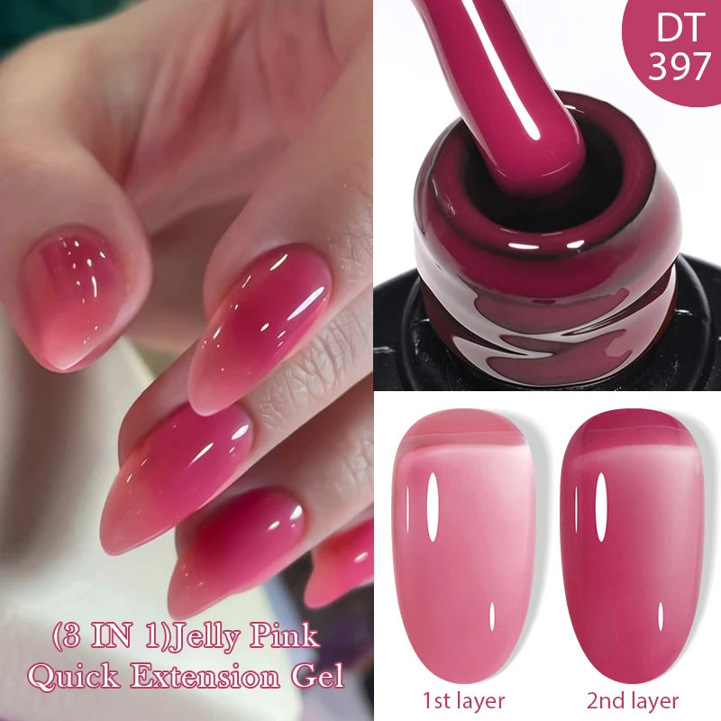 8ml Milky White Quick Extension Nail Gel Polish Soak Off UV/LED Long Lasting Building Nail Art Gel Varnish for Nails Manicure