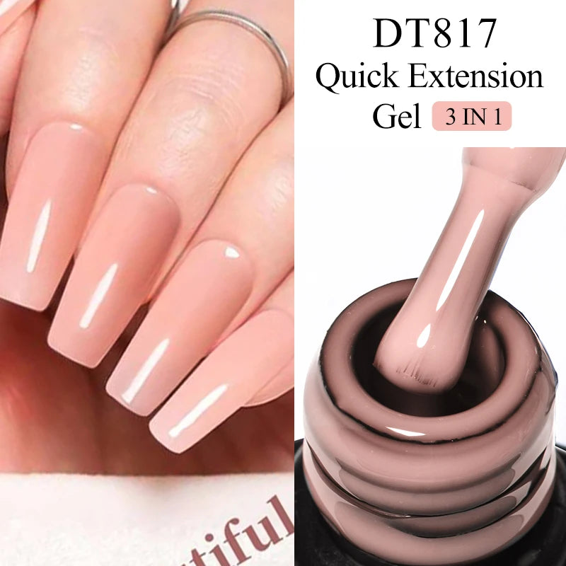8ml Milky White Quick Extension Nail Gel Polish Soak Off UV/LED Long Lasting Building Nail Art Gel Varnish for Nails Manicure